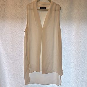 White Tahari high-low blouse